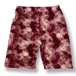 BcbgGeneratin BIKE Shorts LARGE animal Snake Skin Print Red YOGA